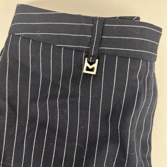 Michael Kors Pinstripe Dress pants Wool Blend Navy Blue White Sz 4 Hong Kong - Picture 2 of 3